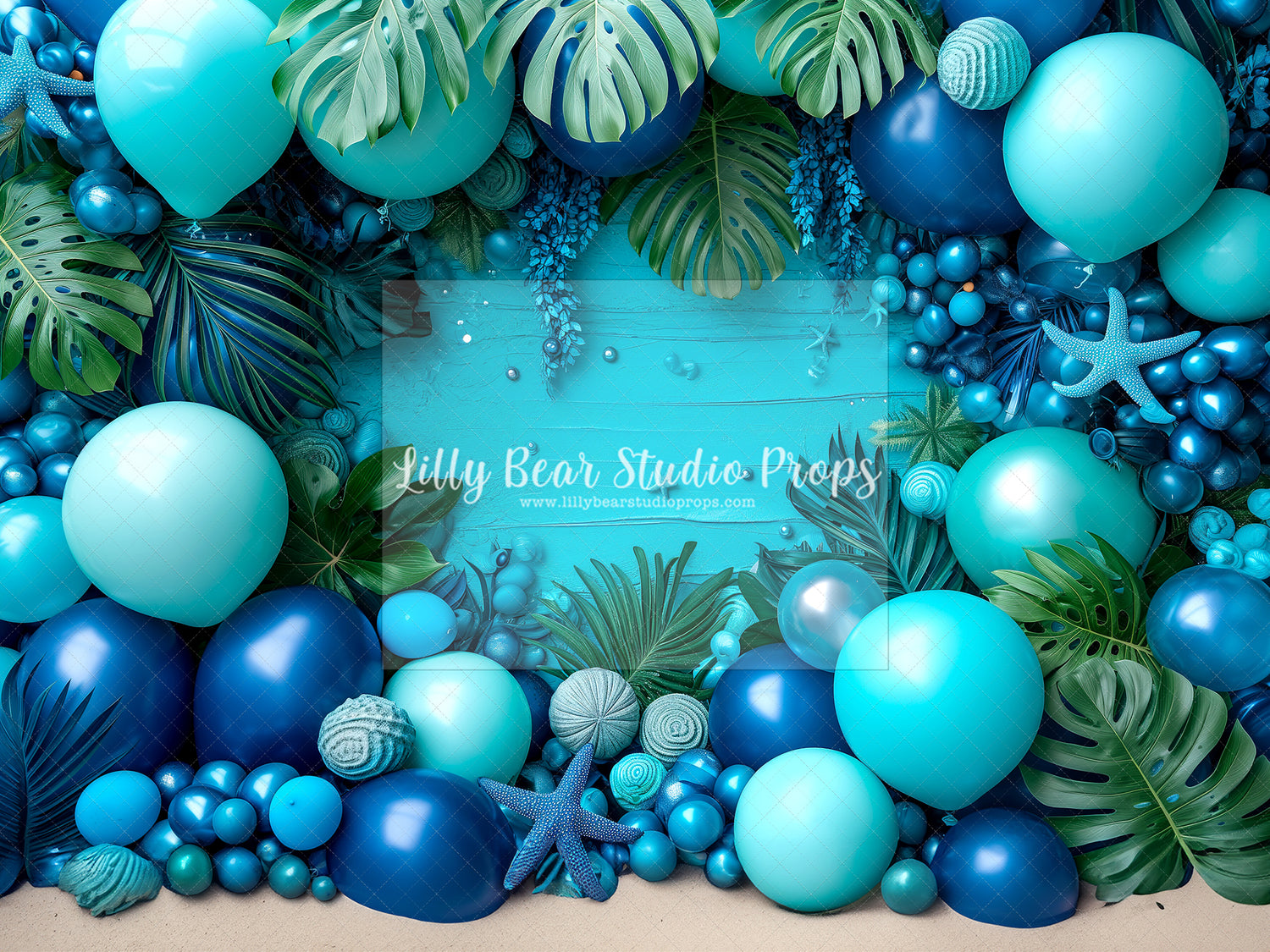 Blue Beach Balloons & Beach Sand Combo