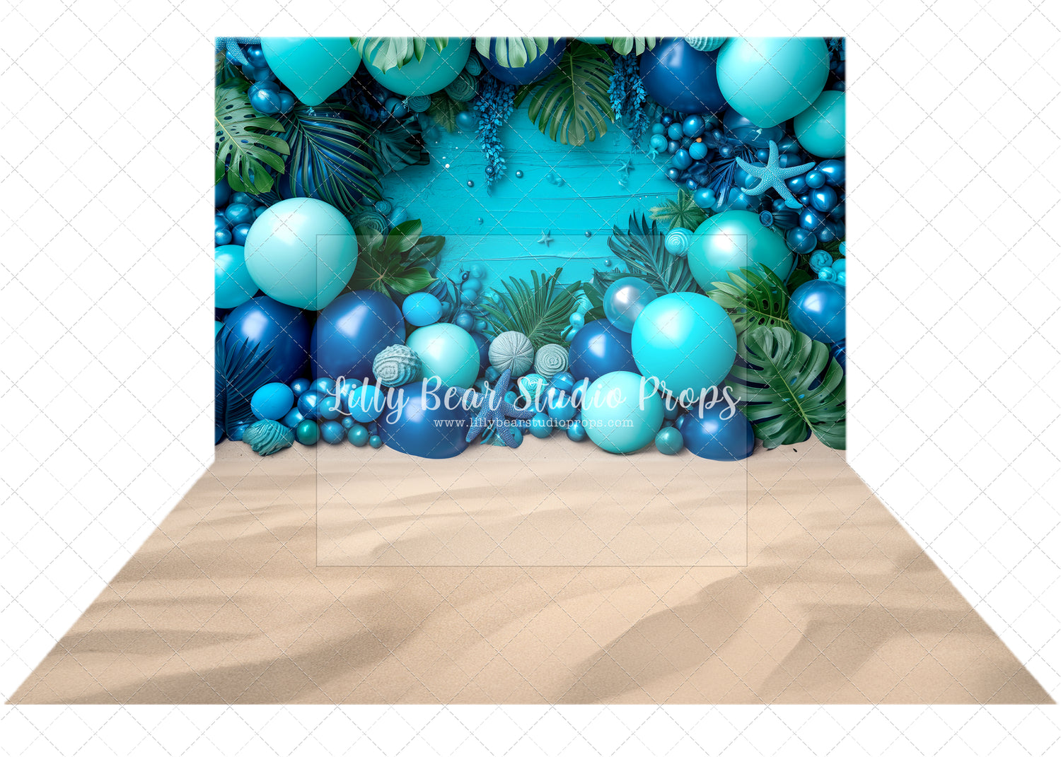 Blue Beach Balloons & Beach Sand Combo