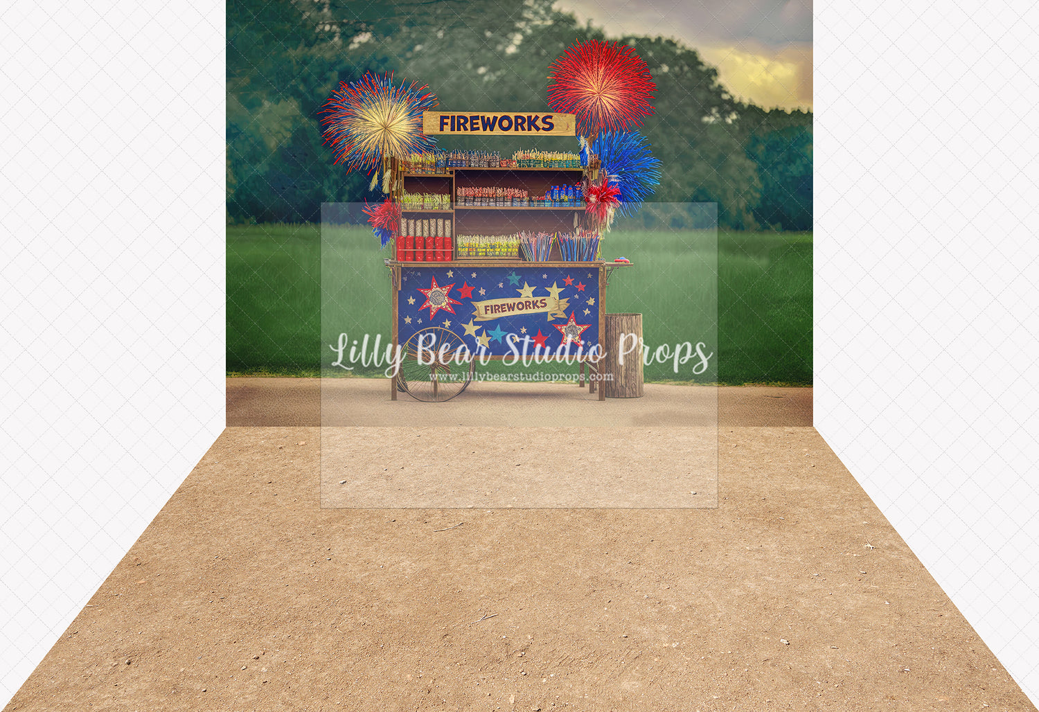 Blue Fireworks Cart Combo