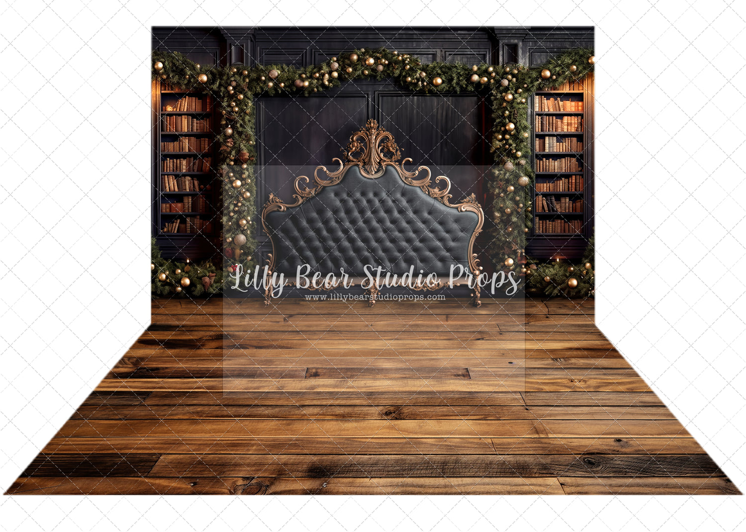Christmas Library Headboard & Damon Wood Combo