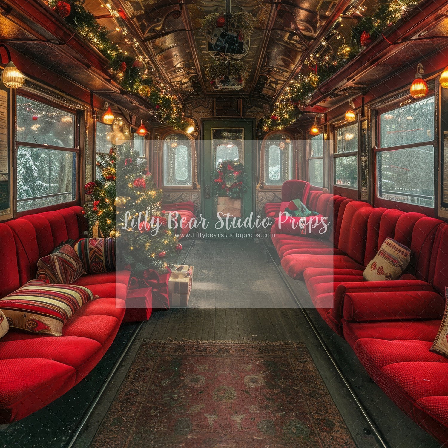 Red Velvet Seats Christmas Train - Sweep Option