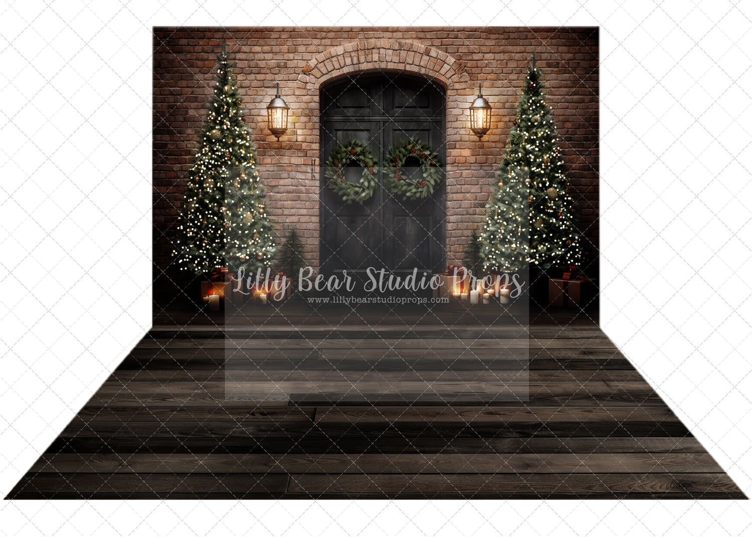Dark Christmas Door with Wednesday Wood