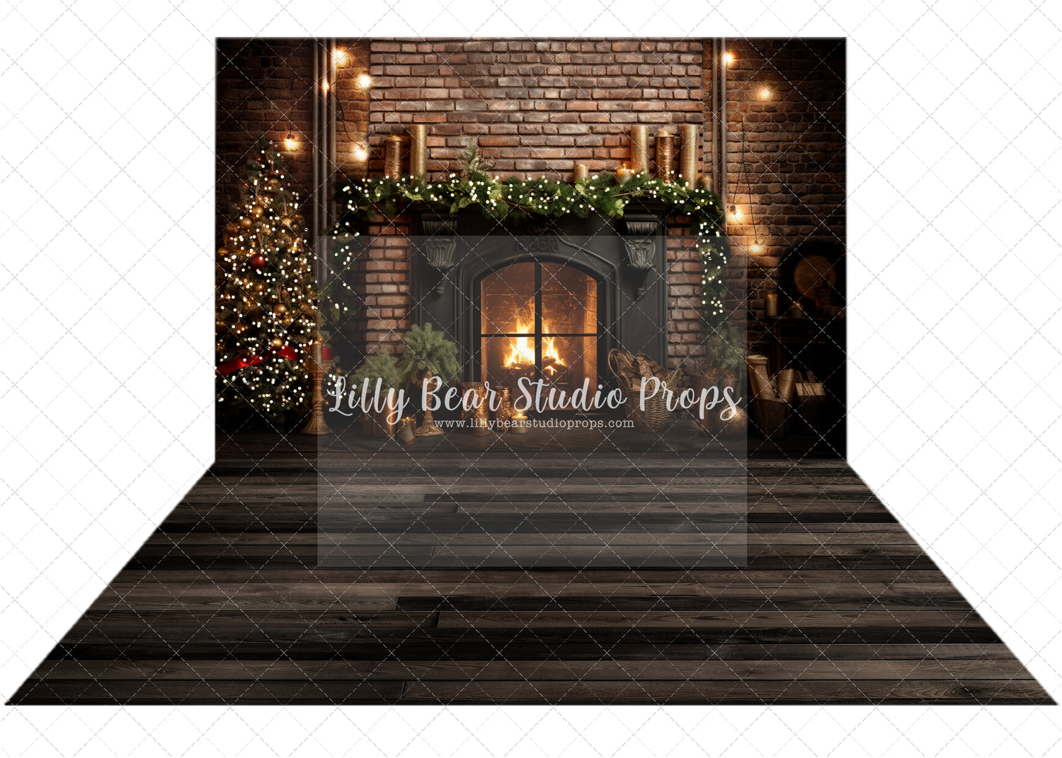 Dark Christmas Fireplace with Wednesday Wood