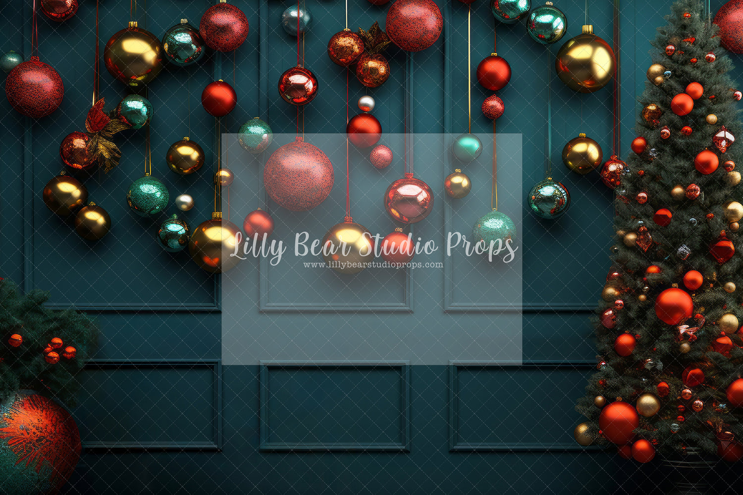 Deep Green Hanging Christmas Balls - Sweep Option