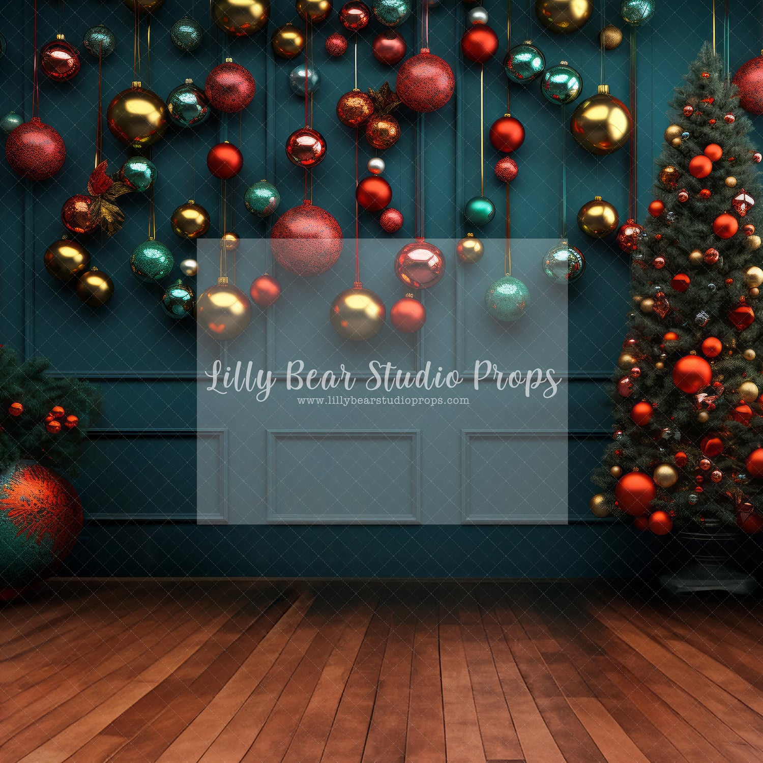 Deep Green Hanging Christmas Balls - Sweep Option