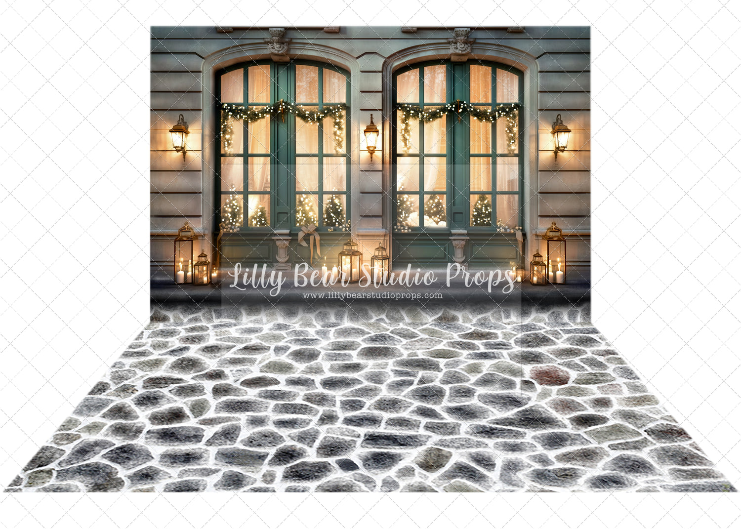 Emerald Christmas Snowy Windows Combo