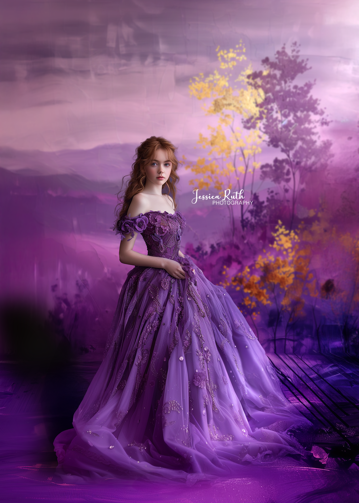 Fine Art Lilac Gold Foil Scene -Sweep Options - Tester