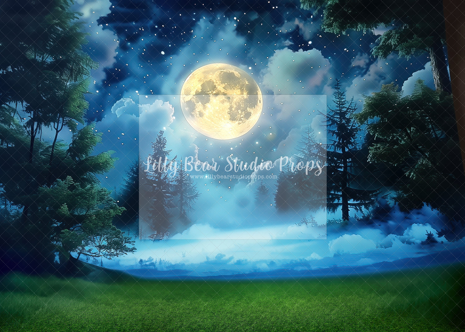 Full Moon Forest Woods with Midday Grass Combo