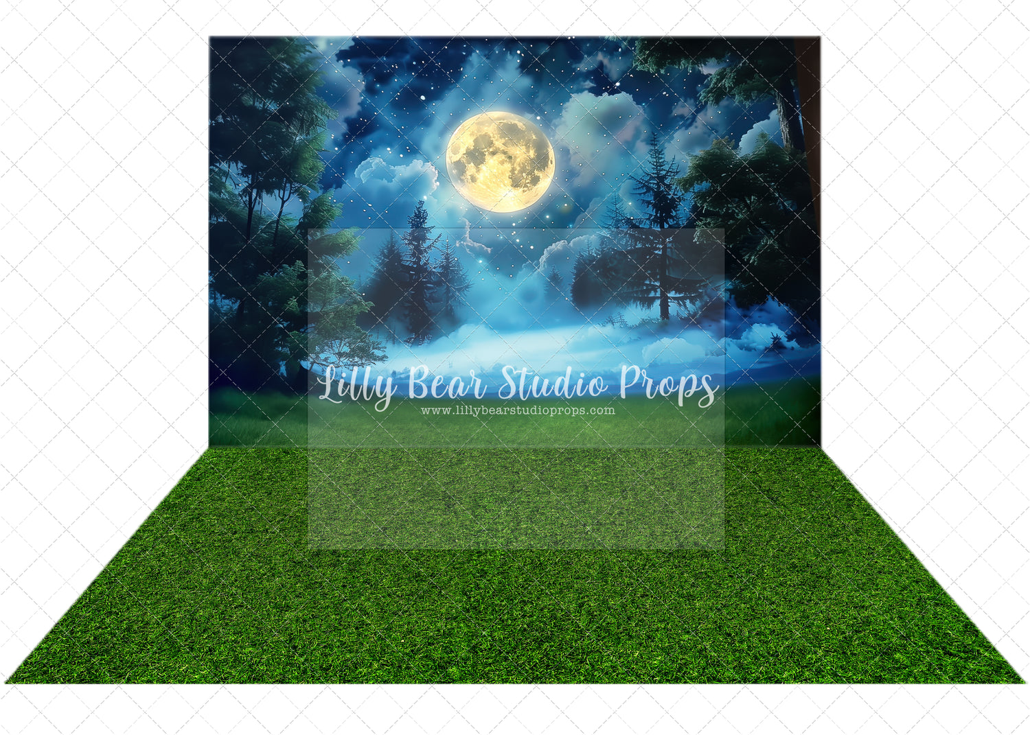 Full Moon Forest Woods with Midday Grass Combo