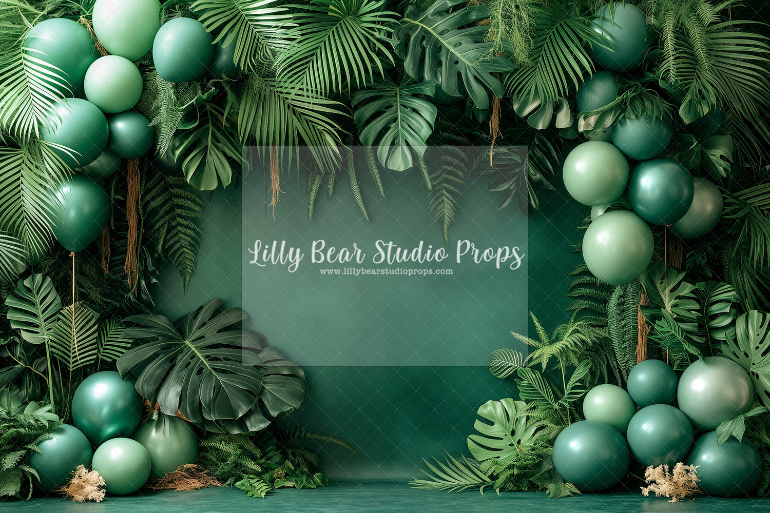 Jungle Green Balloons & Jungle Texture Floor Combo