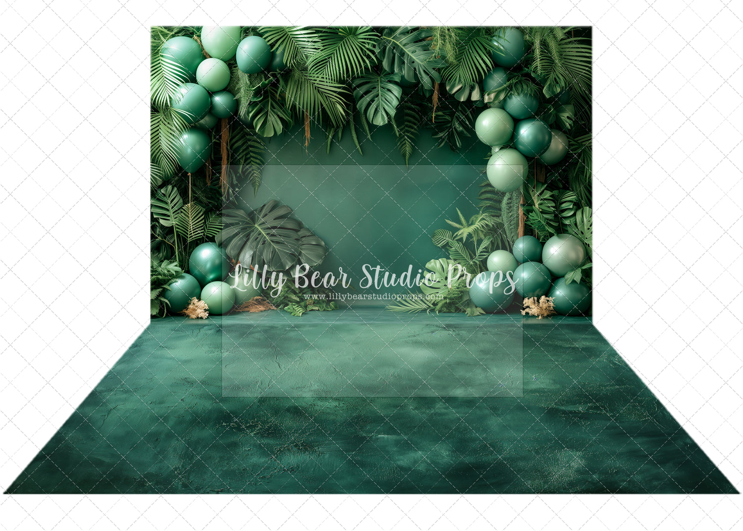 Jungle Green Balloons & Jungle Texture Floor Combo