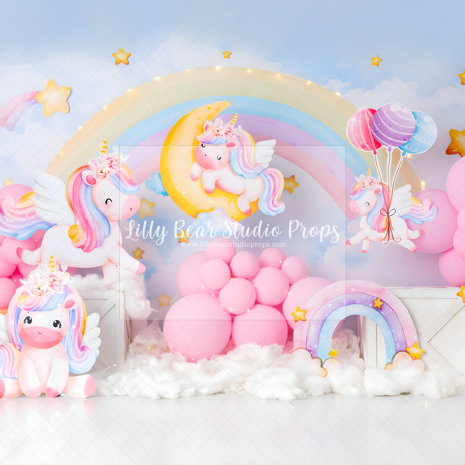 Pastel Unicorn Rainbow and Clouds