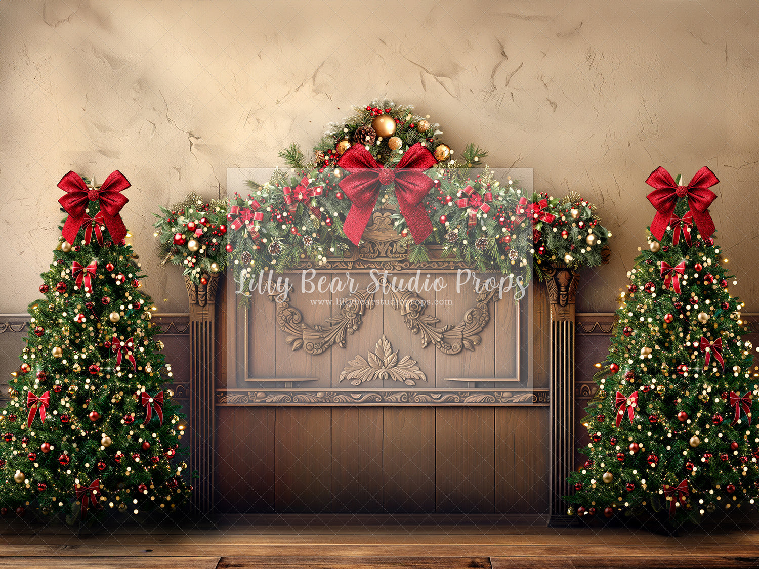 Red Bows with Lights Headboard & Damon Combo