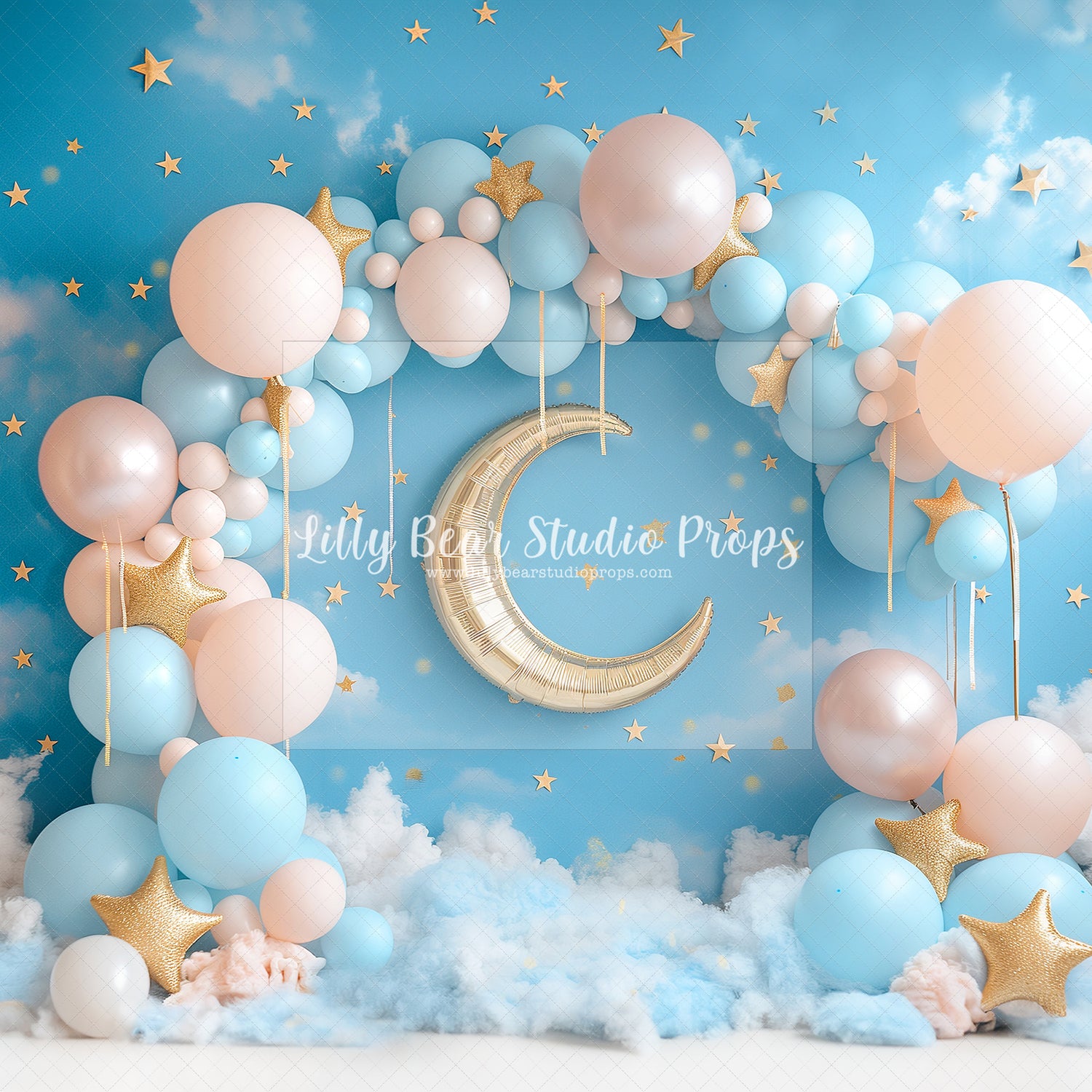 Twinkle Star & Moon Balloons - 84x60" Wrinkle Free Fabric