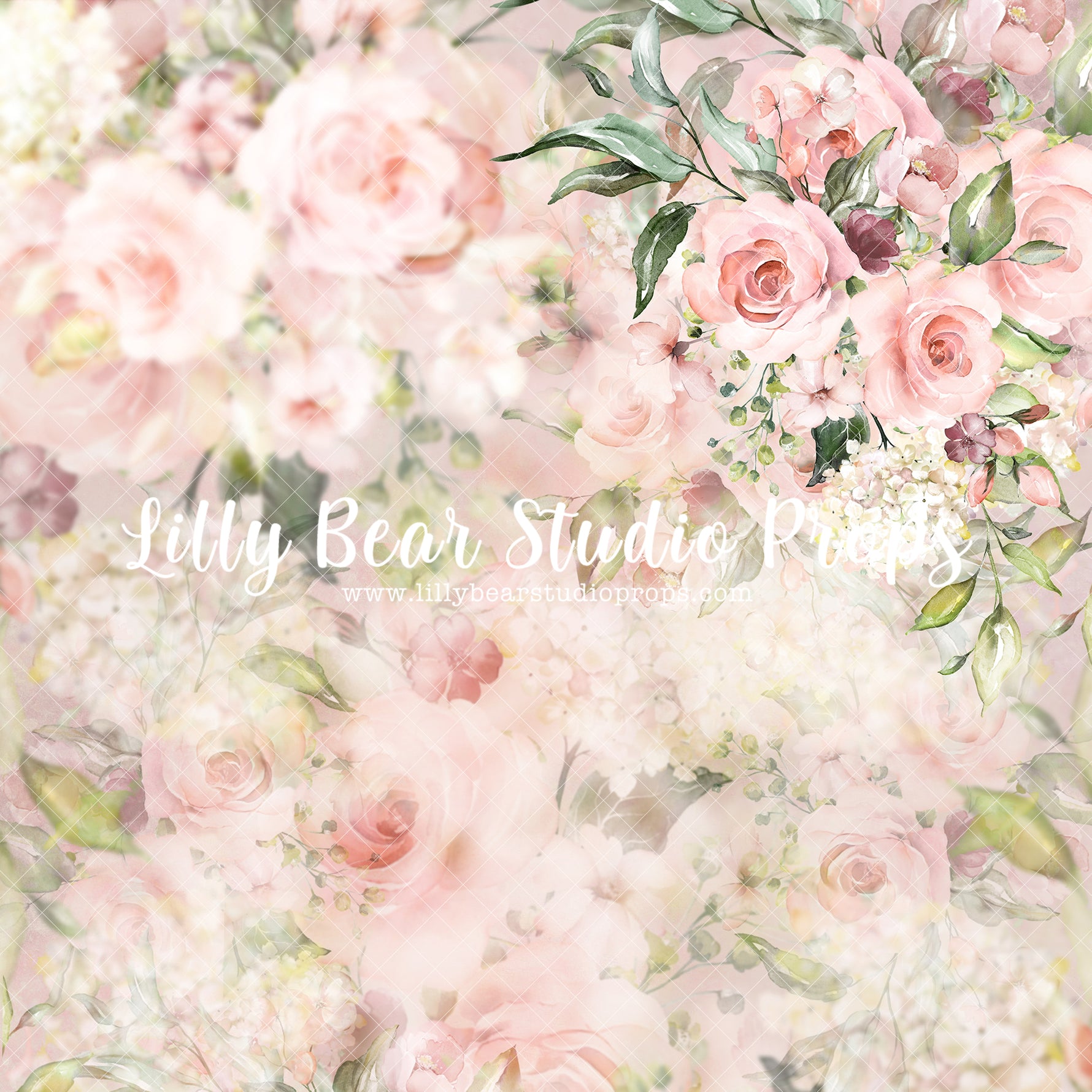 Adeline - Lilly Bear Studio Props, Fabric, fine art, floral, girls, hand painted, Wrinkle Free Fabric