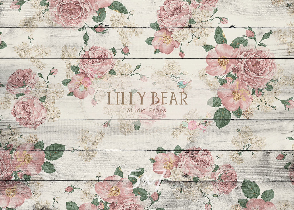 Ava Floral Horizontal Wood Planks LB Pro Floor by Lilly Bear Studio Props sold by Lilly Bear Studio Props, barn wood