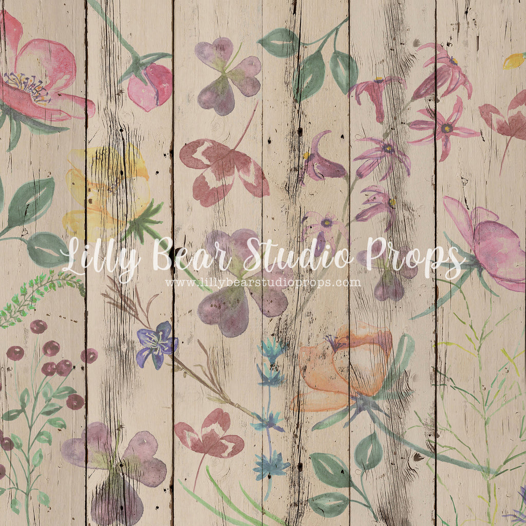 Azure Wildflower Wood Planks LB Pro Floor by Azure Photography sold by Lilly Bear Studio Props, barn wood - cream wood