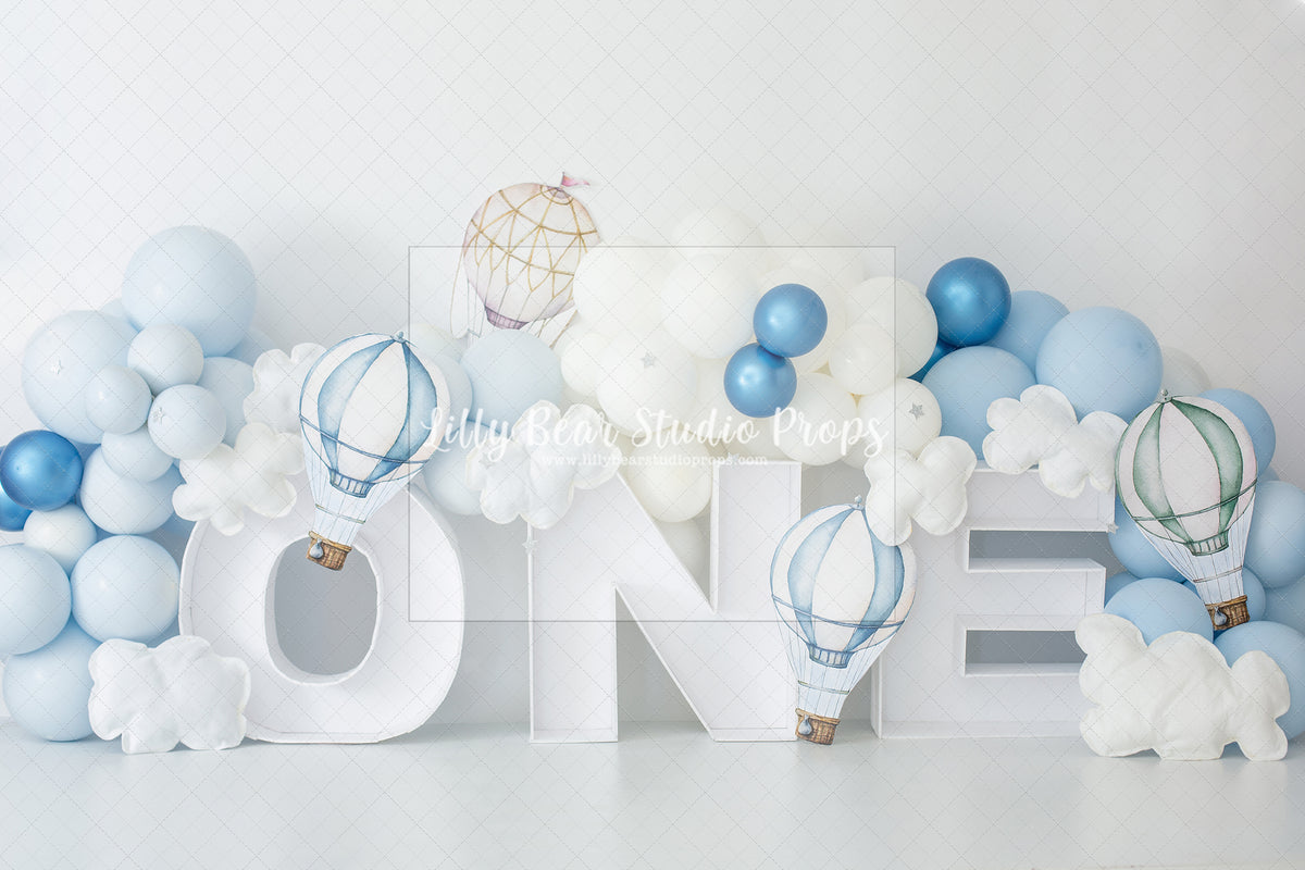 Blue Hot air balloon number ONE Lilly Bear Studio Props