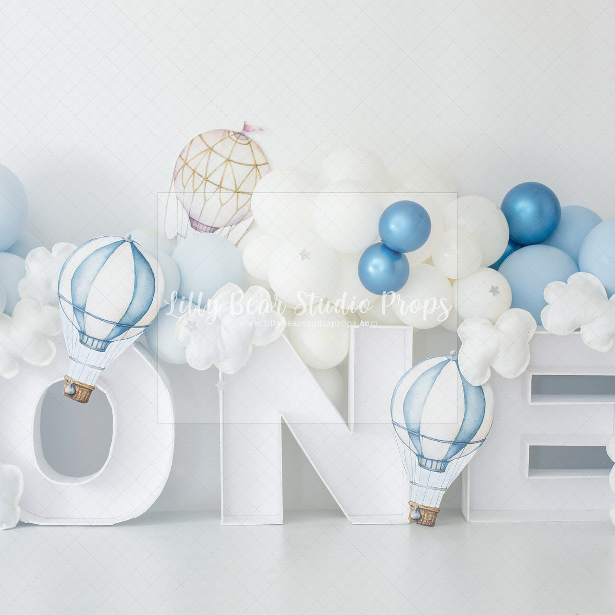 Blue Hot air balloon number ONE – Lilly Bear Studio Props