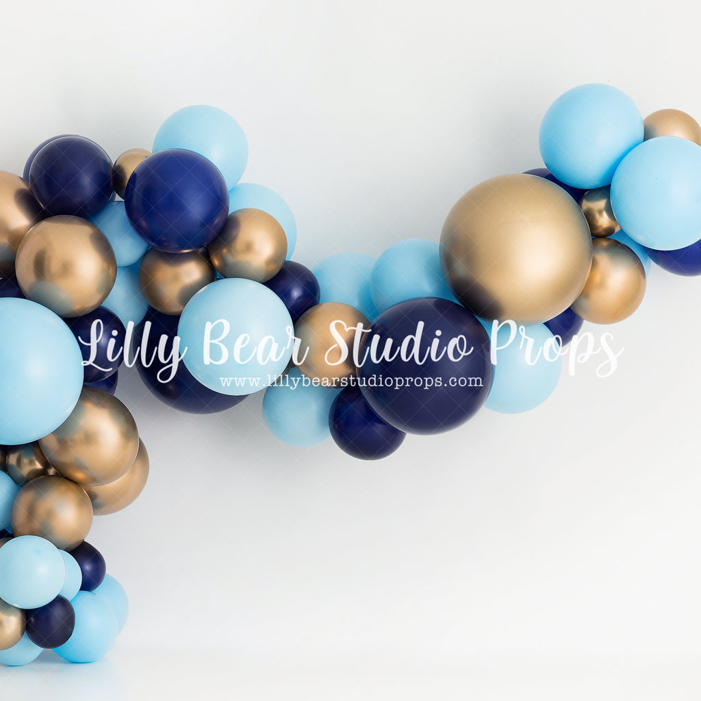 Boy Blue Balloons by Anything Goes Photography sold by Lilly Bear Studio Props, balloon - balloon garland - cake smash