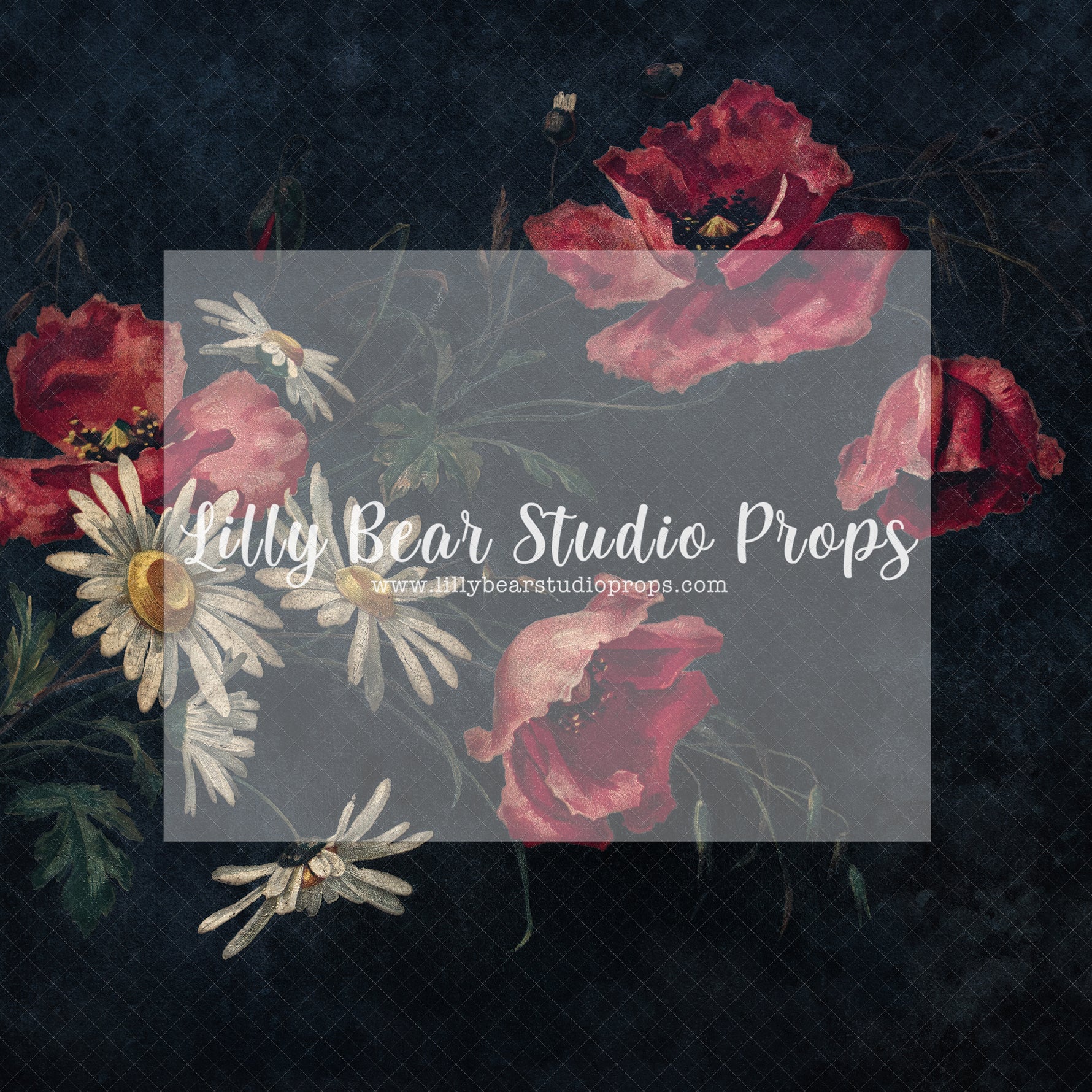 Dark Daisy - Lilly Bear Studio Props, fine art, floral, girls, hand painted