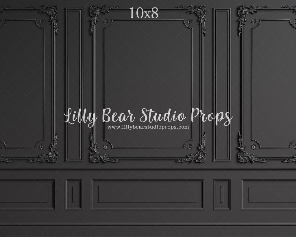 Dark Elegance by Lilly Bear Studio Props sold by Lilly Bear Studio Props, black vintage wall - black wainscotting - bla