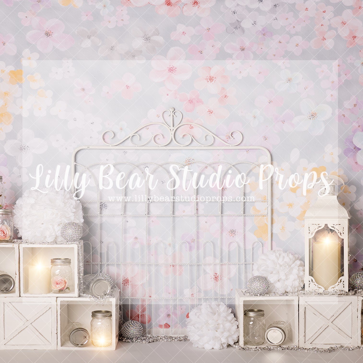 Floral Sparkle - Lilly Bear Studio Props, barn door, bird, birds, FABRICS, floral garden, flower market, red barn, spring, spring garden