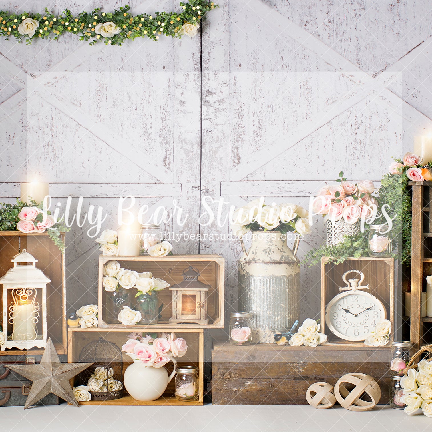 Full Bloom - Lilly Bear Studio Props, FABRICS, flower barn doors, flower garden, spring, spring garden