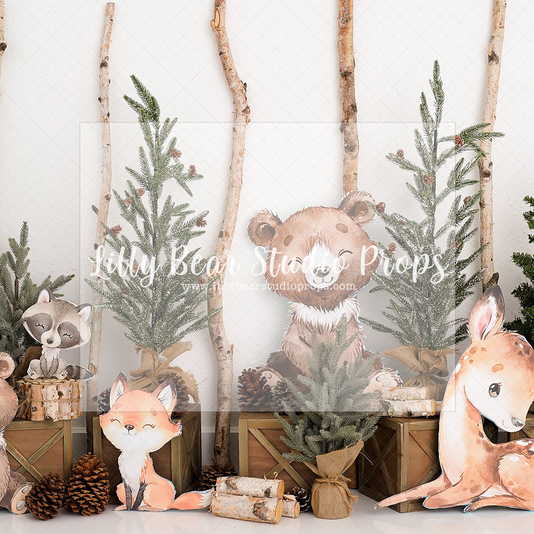 Forest Creatures - Lilly Bear Studio Props, bloom, floral, flower, flowers, flowers vines, green, ladder, large flowers, spring, spring floral, spring flowers, spring ladder, springtime