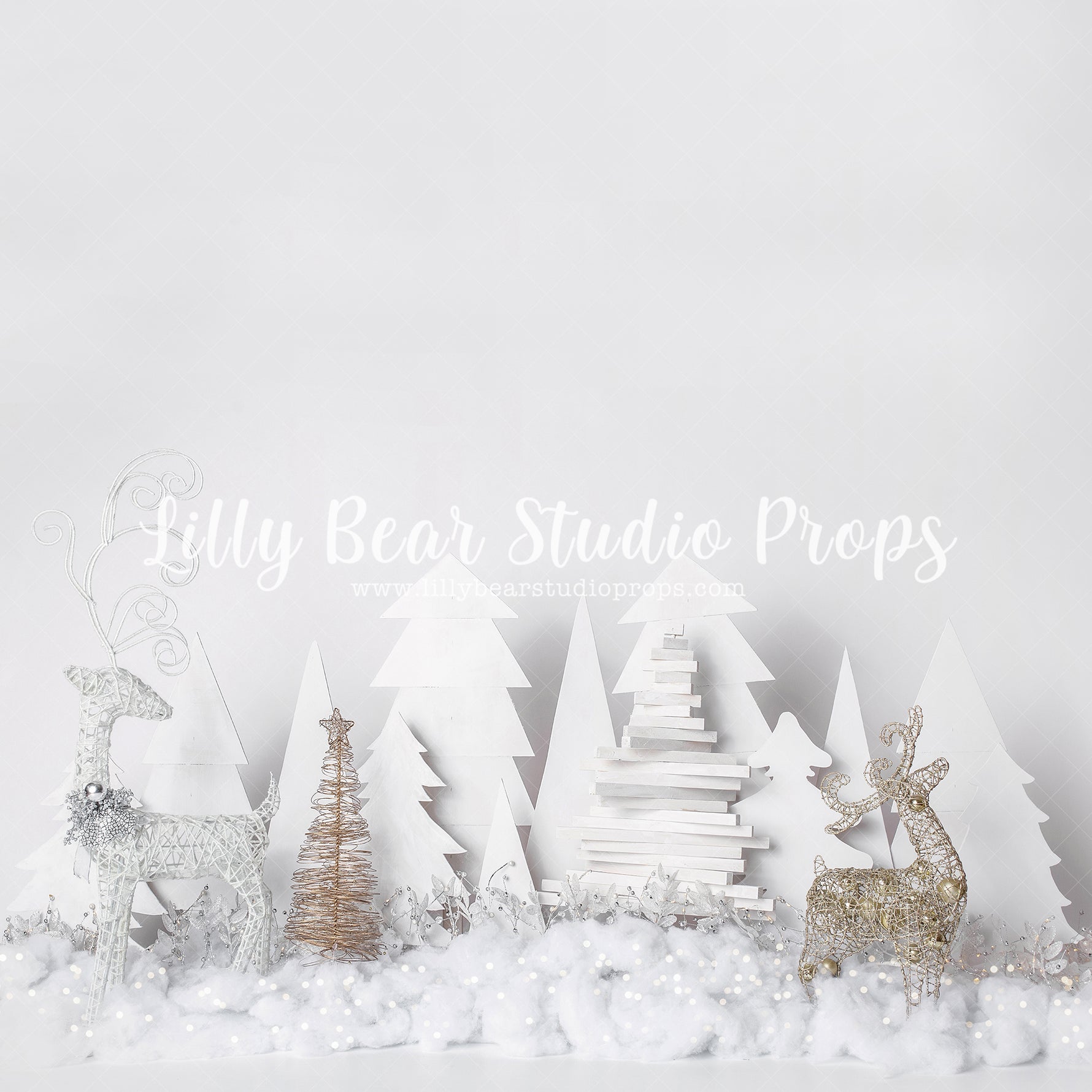 Frosted Forest Lights by EllaBean sold by Lilly Bear Studio Props, boys - cake smash - FABRICS - forest - frosted - gir
