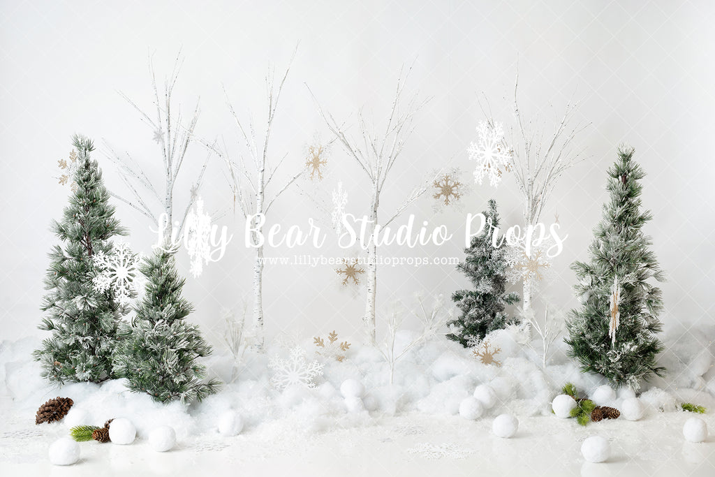 Frosted Winter - Lilly Bear Studio Props, boys, cake smash, FABRICS, forest, frosted, girls, white, winter