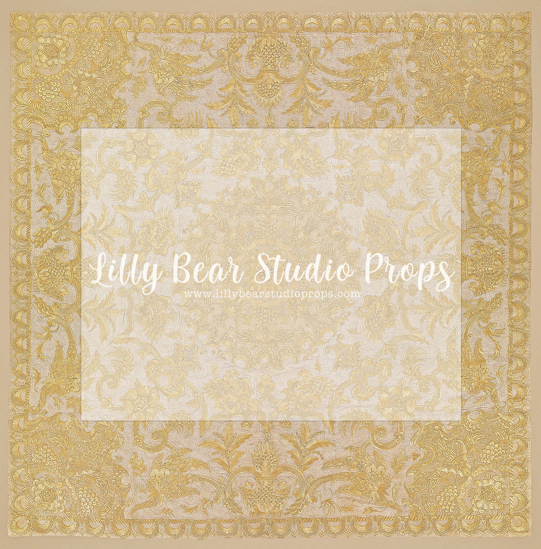 Golden Tapestry Carpet - Lilly Bear Studio Props, fabric, FLOORS, mat, neo, vinyl
