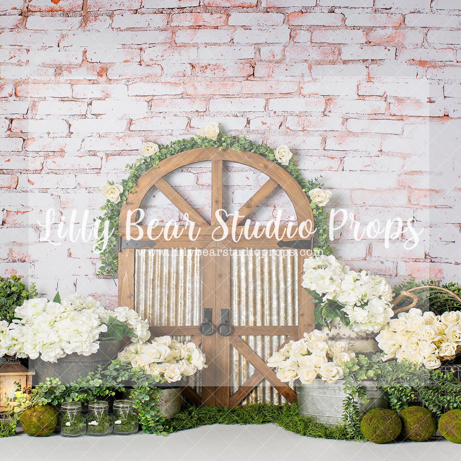 Hello To Spring - Lilly Bear Studio Props, FABRICS, flower barn doors, flower garden, spring, spring garden