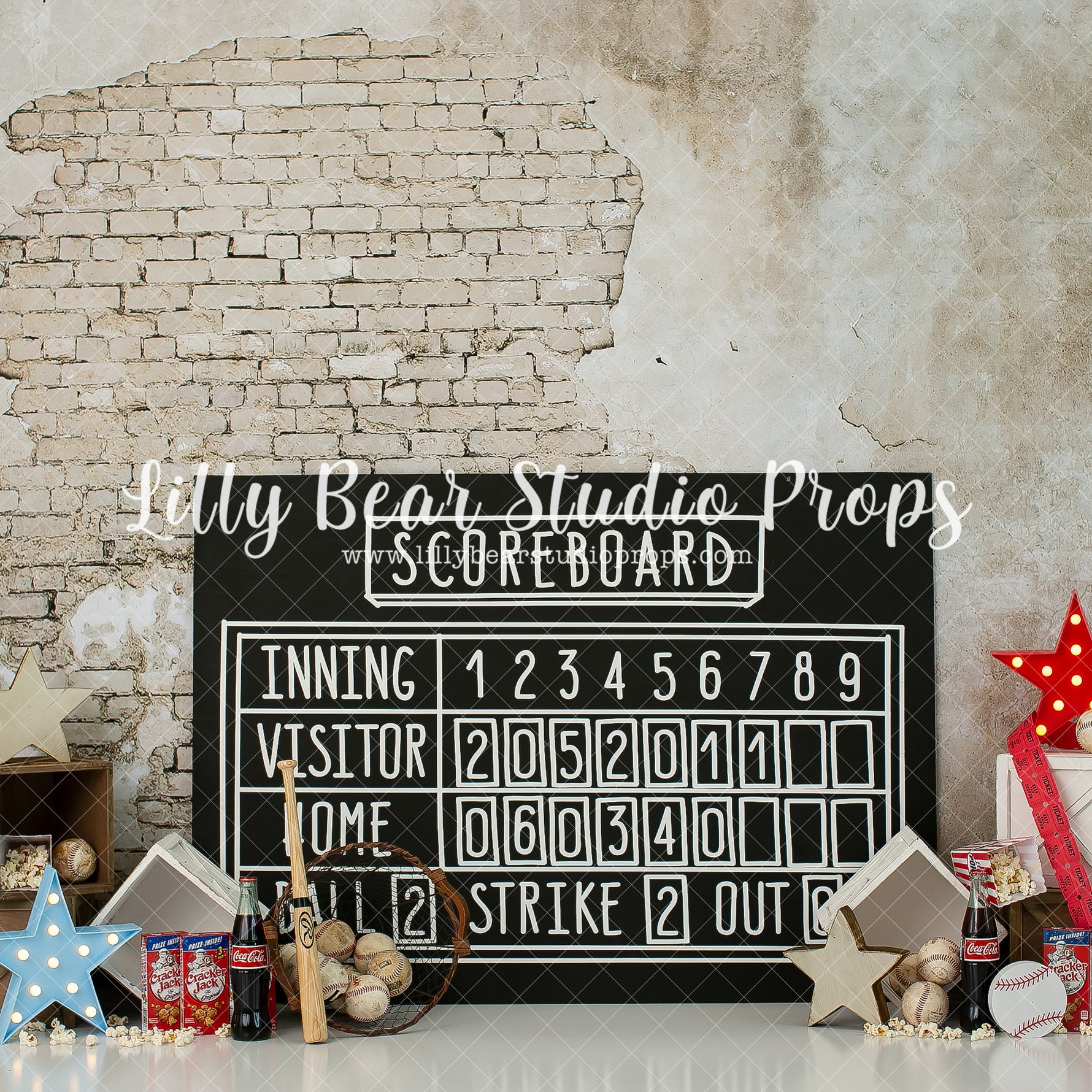 Strike Out by Karissa Knowles Photography sold by Lilly Bear Studio Props, ball game - baseball - baseball balls - base