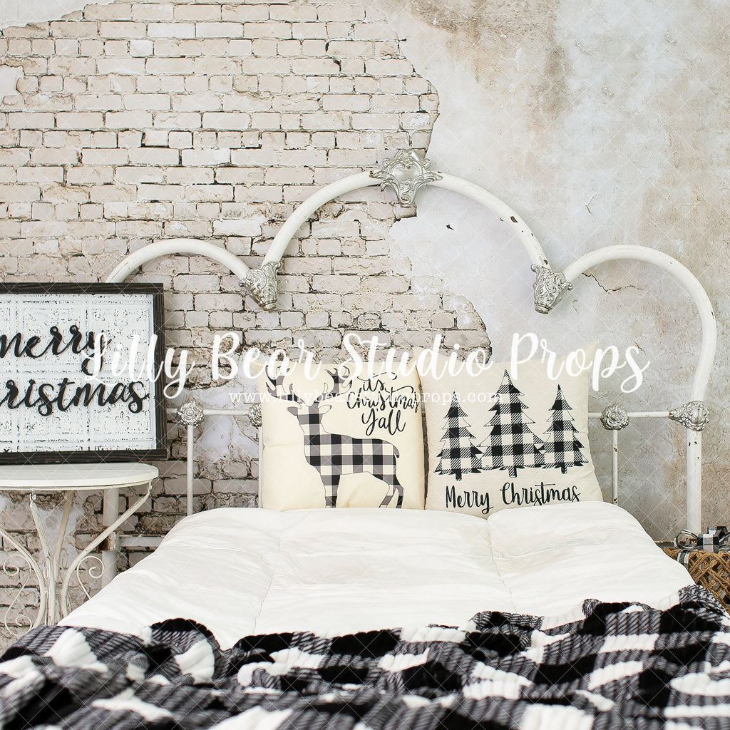 It's Christmas Y'all by Karissa Knowles Photography sold by Lilly Bear Studio Props, bed - bed time - black and white