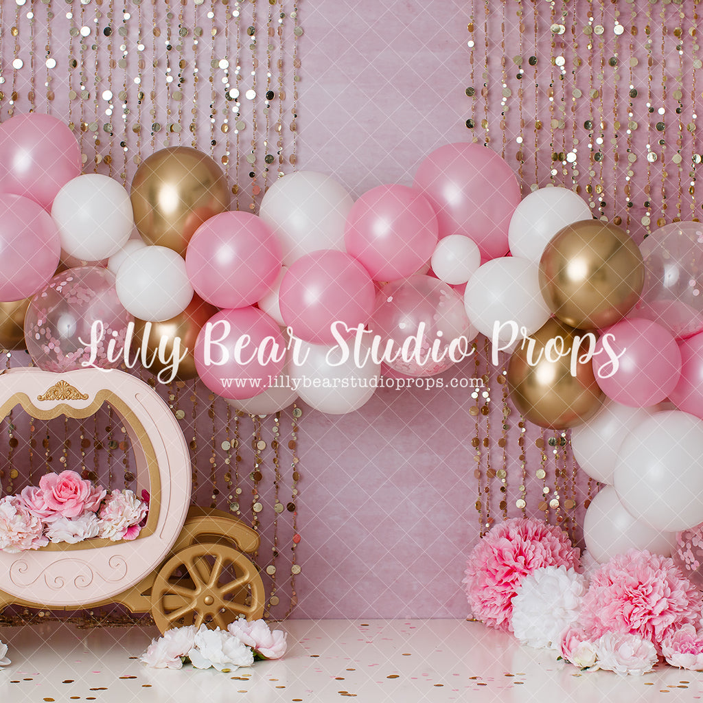 Little Princess - Lilly Bear Studio Props, balloon, balloon garland, castle, FABRICS, girl, pink, princess
