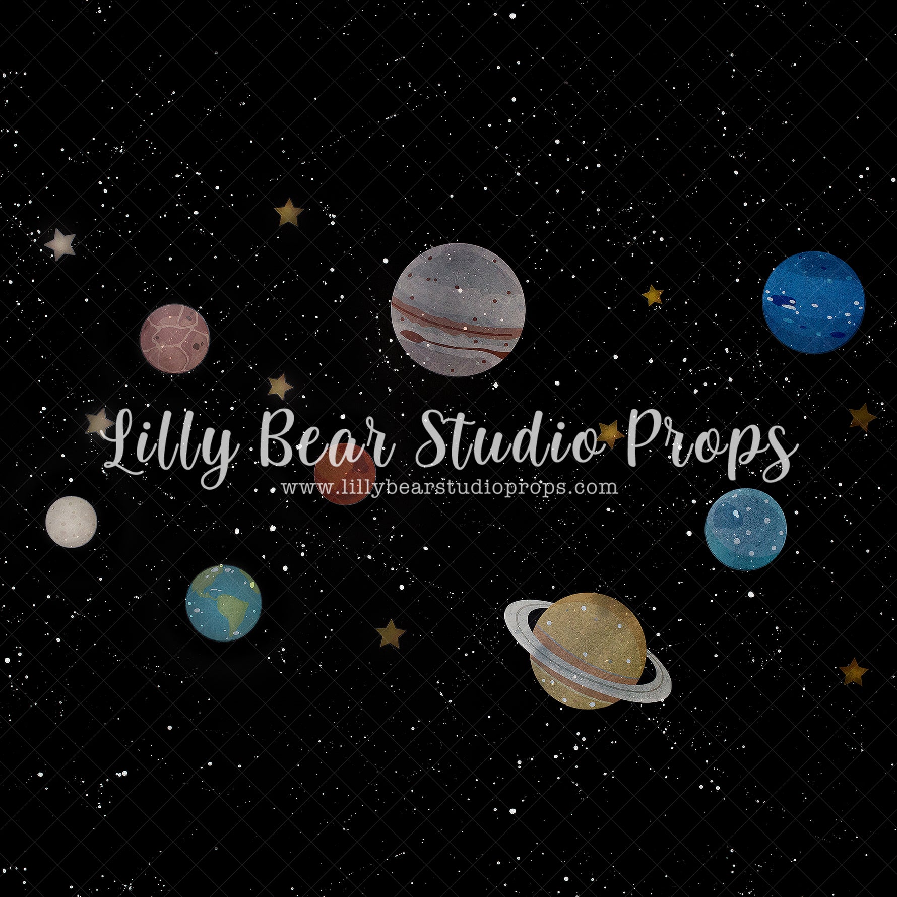 Lost In Space by EllaBean sold by Lilly Bear Studio Props, astronaut - boys - hand painted - night sky - planets - plut