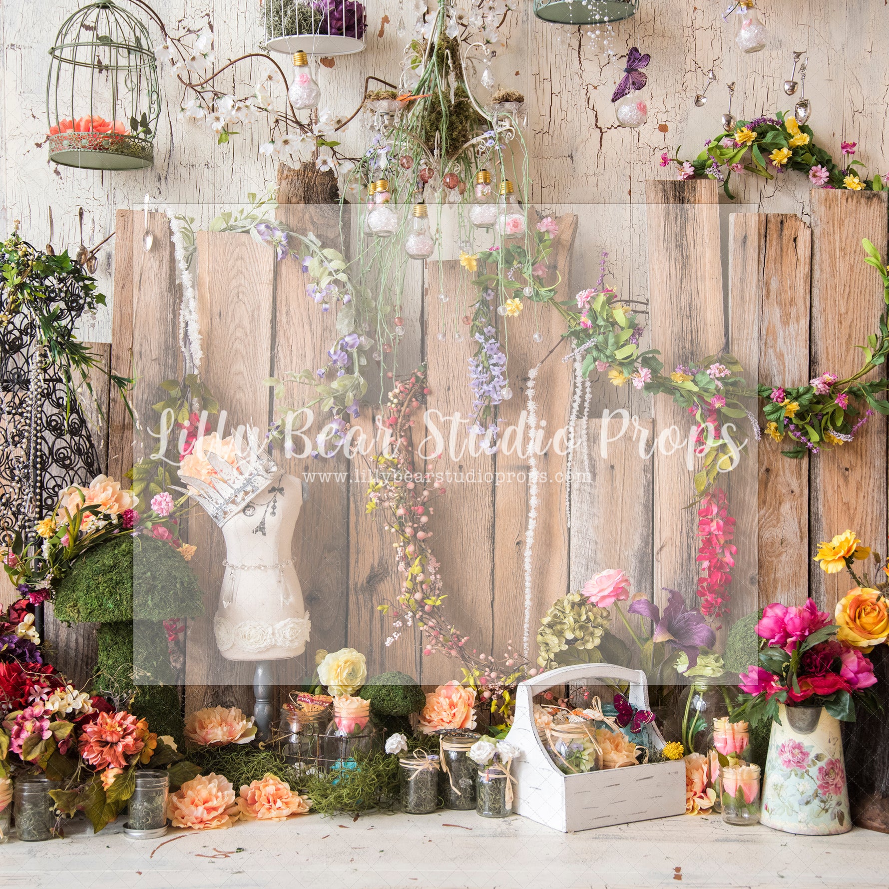 Mademoiselle Spring - Lilly Bear Studio Props, bunnies, bunny, carrots, easter, easter backdrop, easter bunny, easter garden, FABRICS, flower barn doors, flower garden, flower window, flowers, garden, happy easter, spring, spring garden