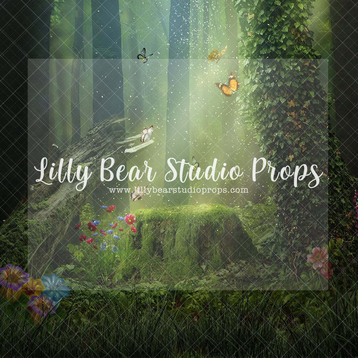 Magical Meadow - Lilly Bear Studio Props, artistic floral, blue butterflies, blush roses, butterflies, butterfly garden, cherry blossoms, FABRICS, fairies, fairy, fairy garden, floral, floral garden, flower garden, garden, garden love, girl, gold butterflies, meadow, pink cherry blossoms, pink rose, pink roses, pond, teal butterflies, waterfall