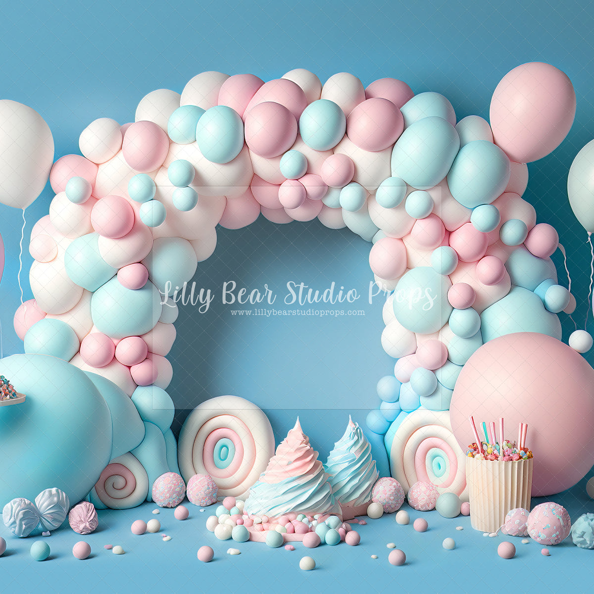 Pastel Rainbow Sweet Balloons - Sweep Option