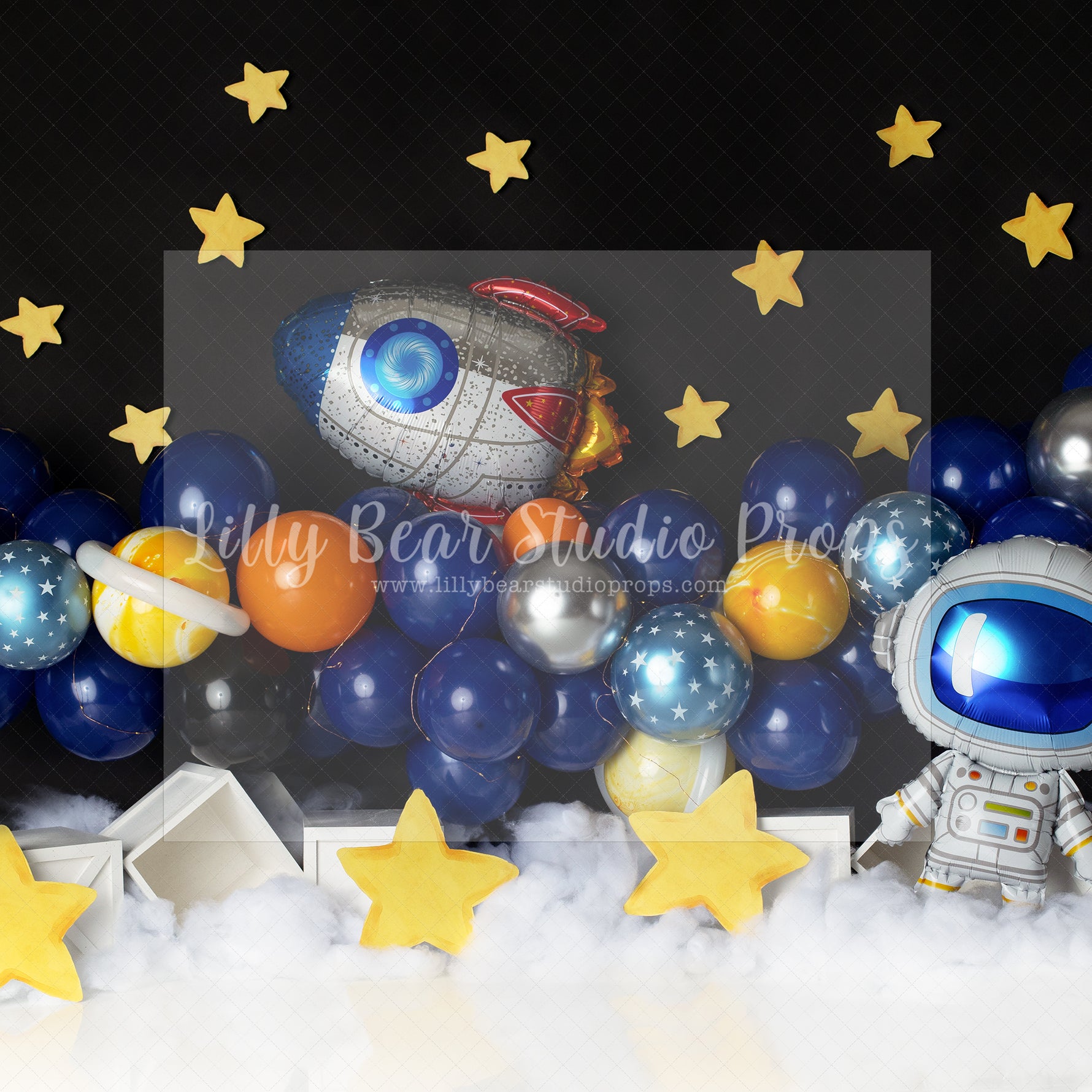 Out Of This World - Lilly Bear Studio Props, astronaut, galaxy space, little star, moon stars, outerspace, space, space and stars, space balloon gar, space balloon garland, spacecraft, spaceship, star, starry sky, stars, white spaceship
