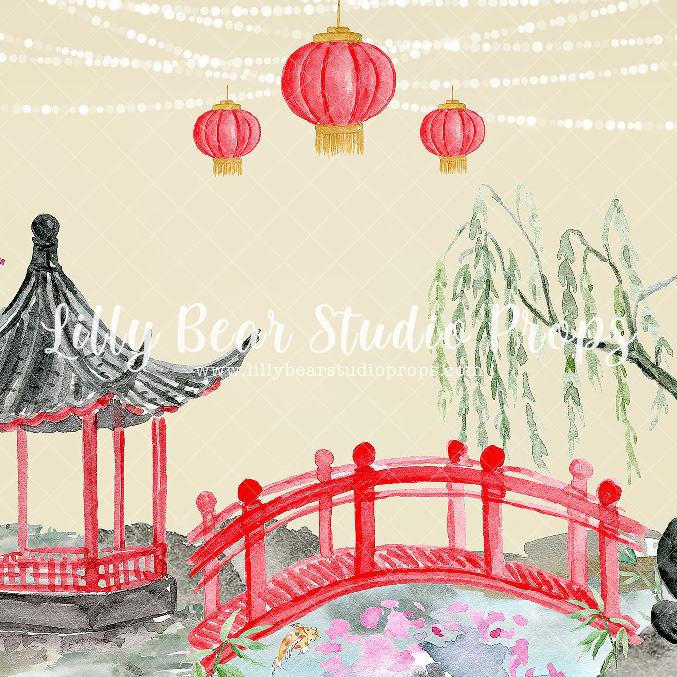 Panda Pagoda - Lilly Bear Studio Props, panda, vintage