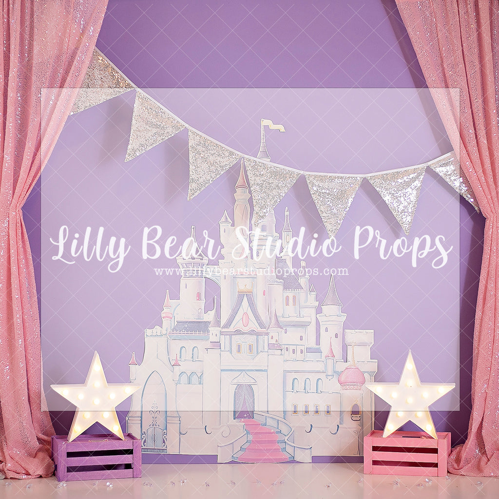 ONCE UPON A CASTLE - Lilly Bear Studio Props, Disney princess, Fabric, little princess, pink, pink and silver, pretty little princess, pretty princess, princess, princess cake smash, princess castle, princess party, princess wall, princesses, Wrinkle Free Fabric