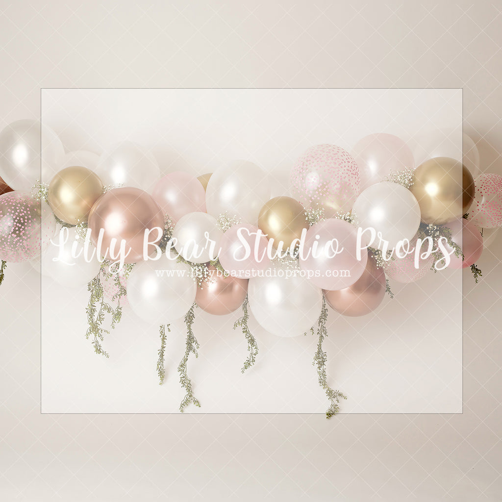 ENDLESS ROMANCE - Lilly Bear Studio Props, balloons, clear balloons, FABRICS, flower balloons, girl, girl balloons, gold balloons, heart, love balloon, metallic balloons, metallic gold balloons, metallic pink balloons, pink clouds, valentine