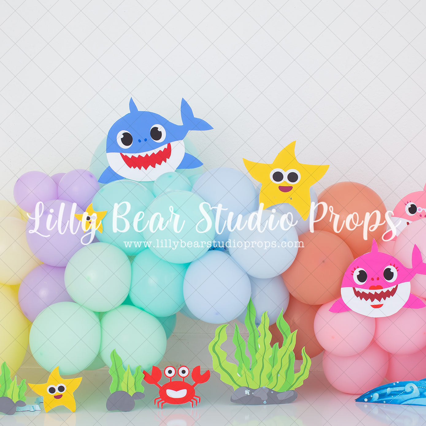 Sharky Baby - Lilly Bear Studio Props, baby shark, coral reef, fish, fish tank, go fish, gold fish, mommy shark, shark, sharky, star fish, starfish, under the sea