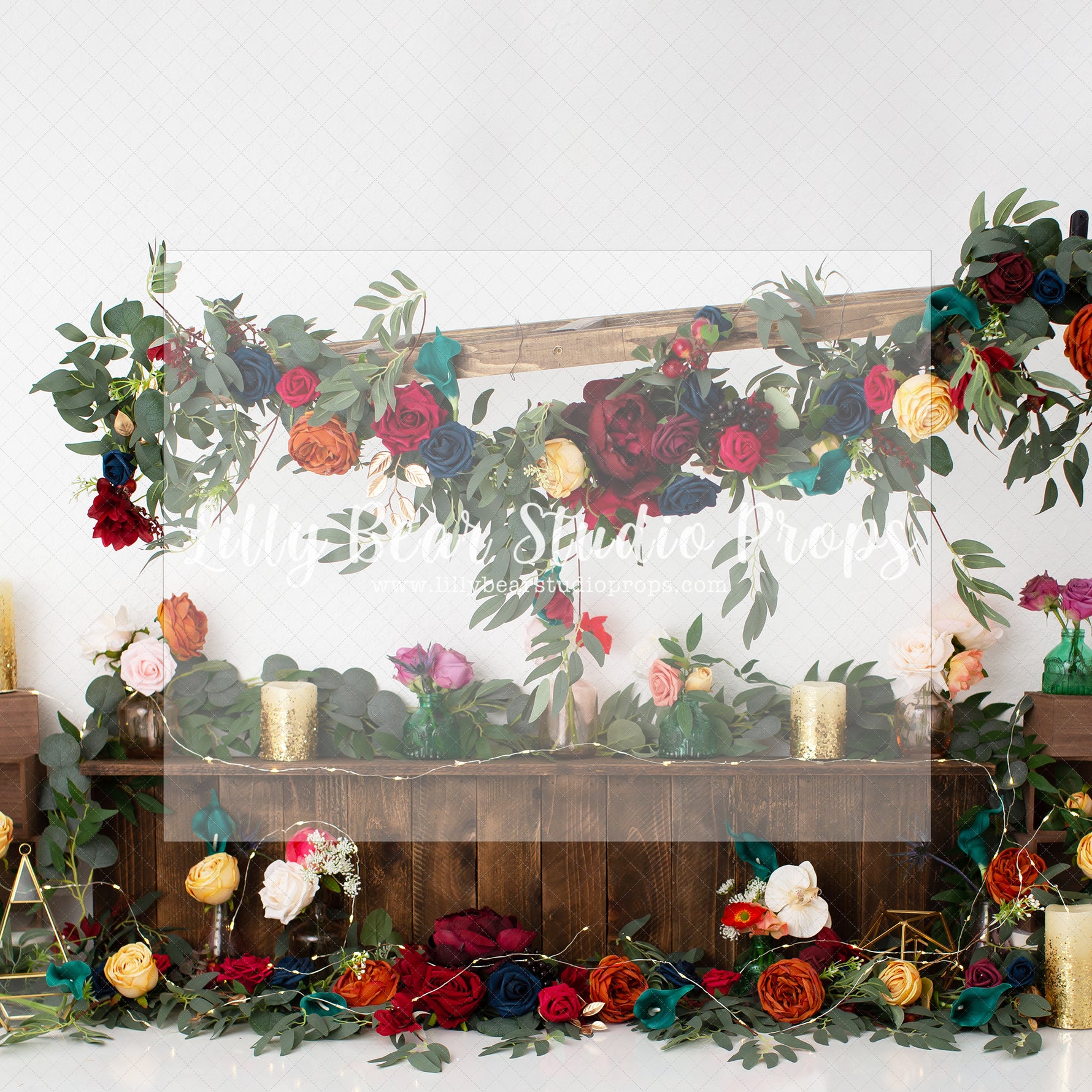 Spring Roses - Lilly Bear Studio Props, bloom, floral, flower, flowers, flowers vines, green, ladder, large flowers, spring, spring floral, spring flowers, spring ladder, springtime