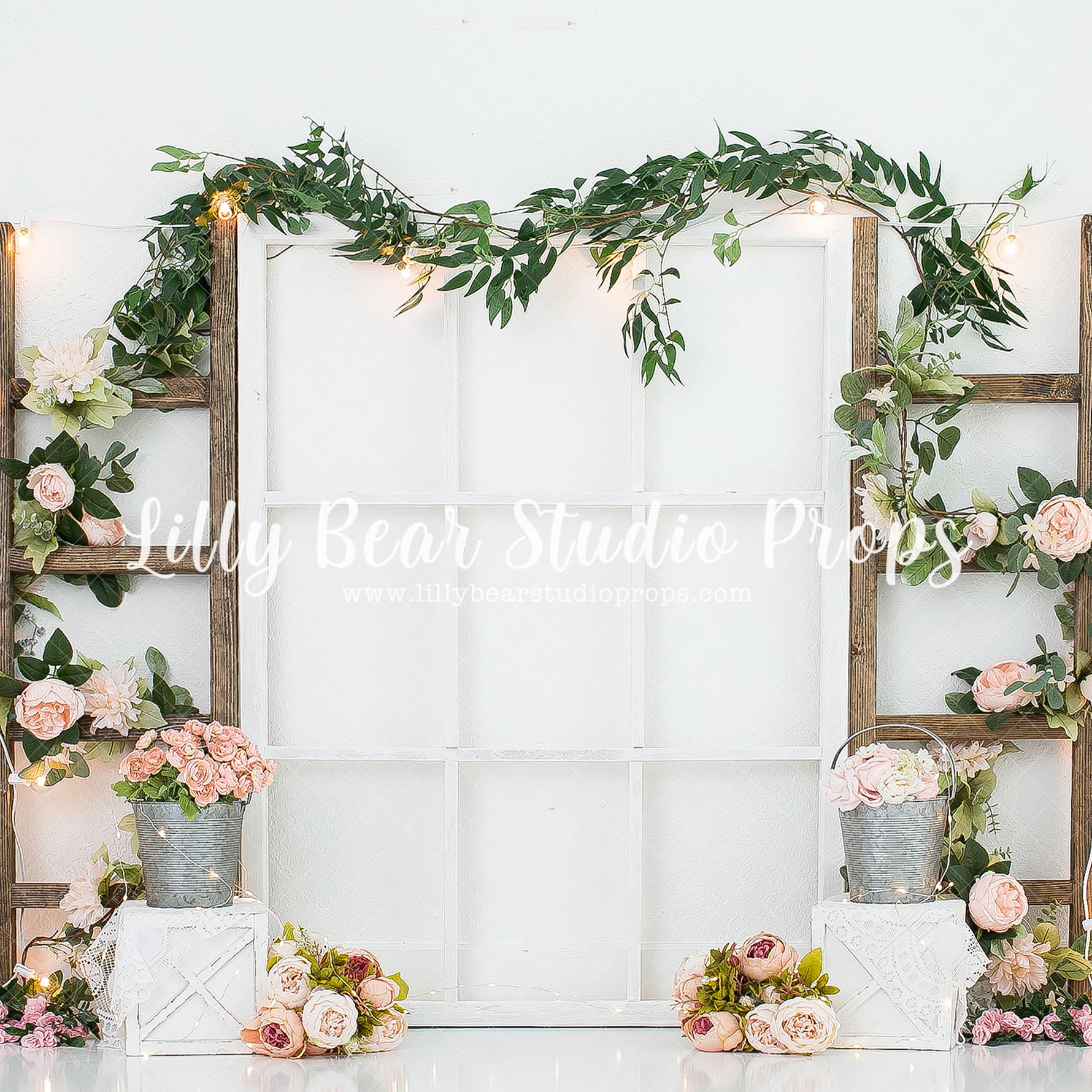 Springtime Ladder by Karissa Knowles Photography sold by Lilly Bear Studio Props, floral - flower - flowers - flowers v