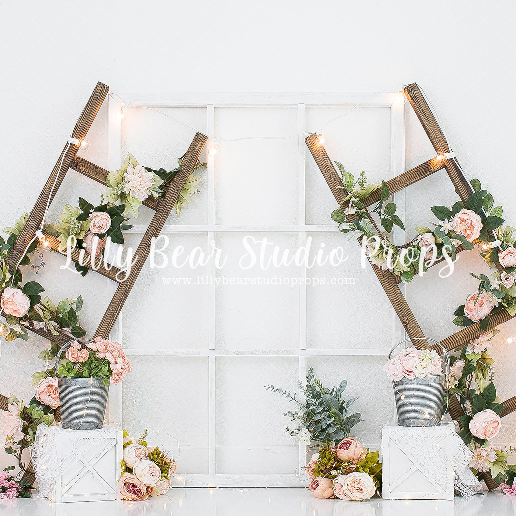 Tilted Ladders by Karissa Knowles Photography sold by Lilly Bear Studio Props, floral - flower - flowers - flowers vine