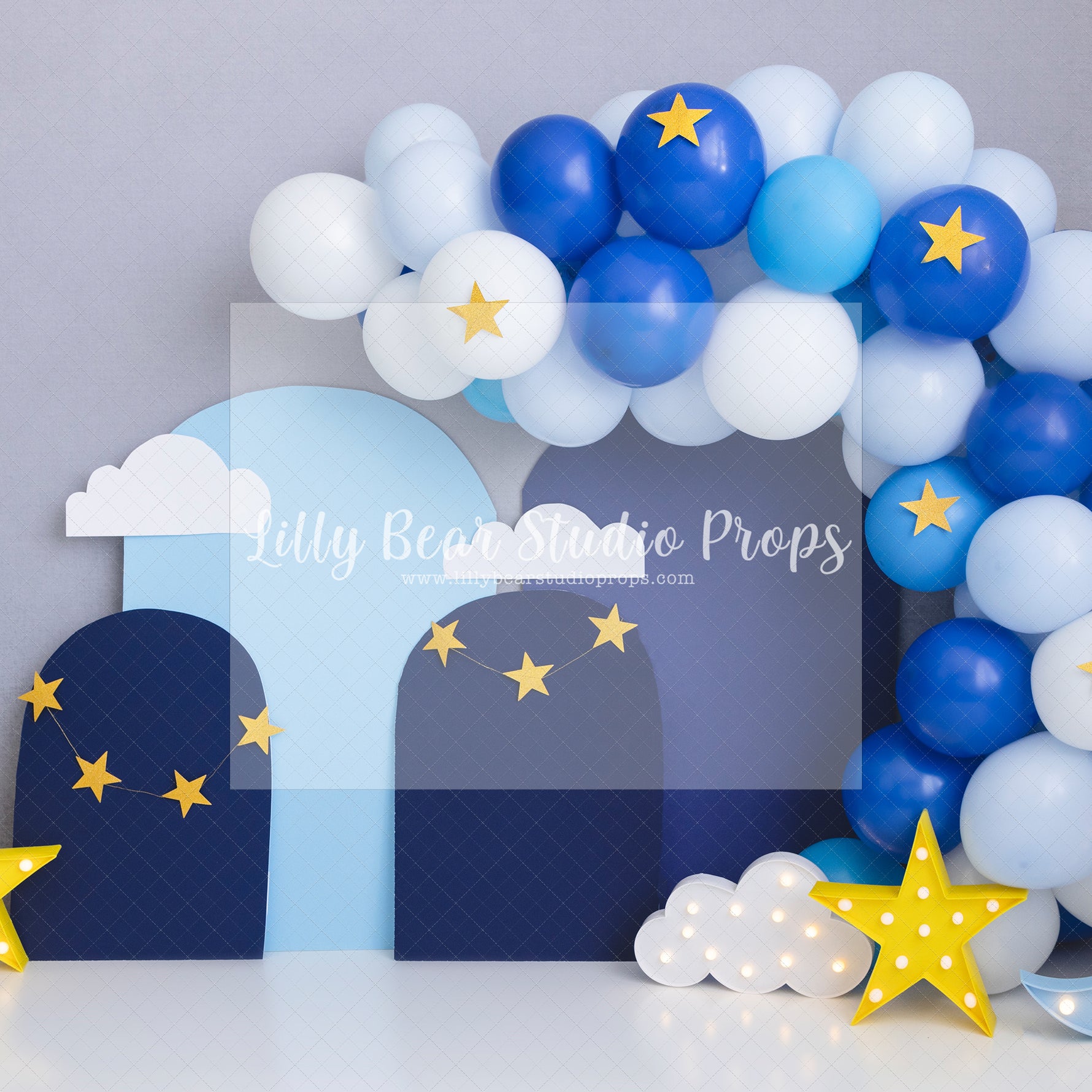 Twinkle Little Star Archway - Lilly Bear Studio Props, gold stars, little star, silver, silver stars, sky, sky blue, star, starry sky, stars, stars in sky, twinkle twinkle, twinkle twinkle little star