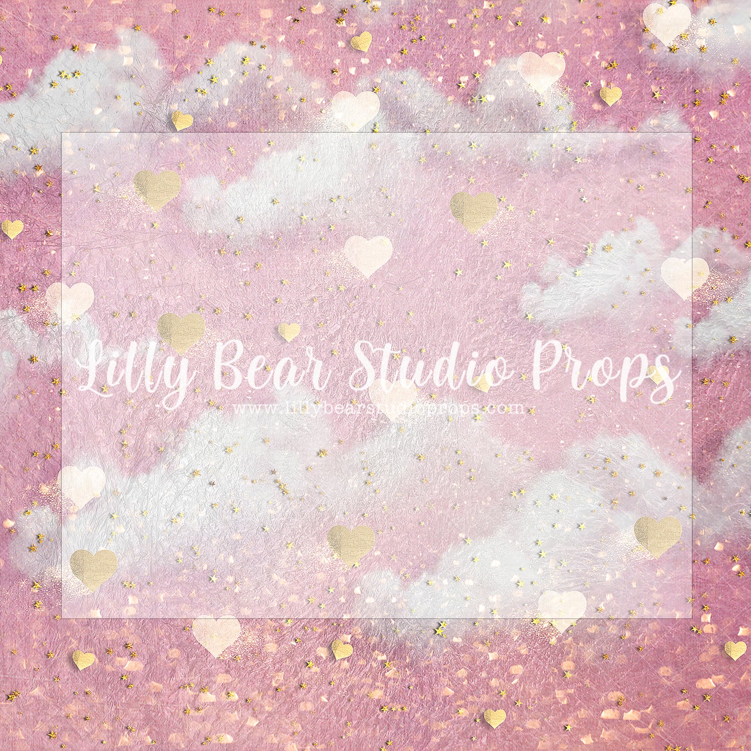 All That Shimmers - Lilly Bear Studio Props, boy, clouds, clouds and stars, FABRICS, girl, gold hearts, heart, hearts, love, pink clouds, red balloons, sky clouds, stars clouds, valentine, valentine's day, valentines, vday, white clouds